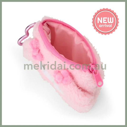 SANRIO | My Melody Mascot Mini Pouch with Carabiner 110×15×85mm (Fluffy Face)