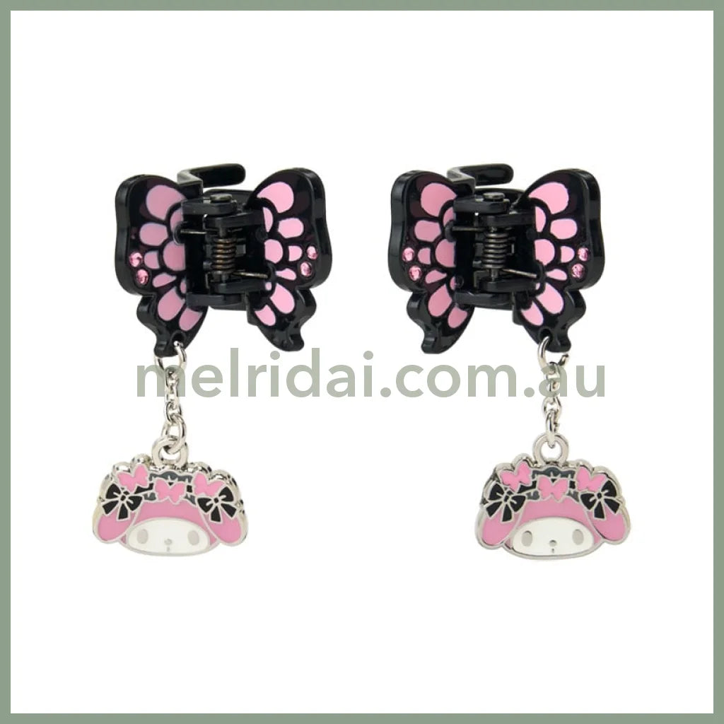 SANRIO | My Melody Mini Hair Clip Set with Swaying Charm 30×25×25mm (Butterfly)