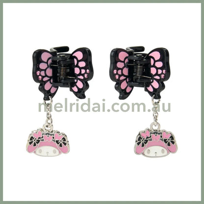SANRIO | My Melody Mini Hair Clip Set with Swaying Charm 30×25×25mm (Butterfly)