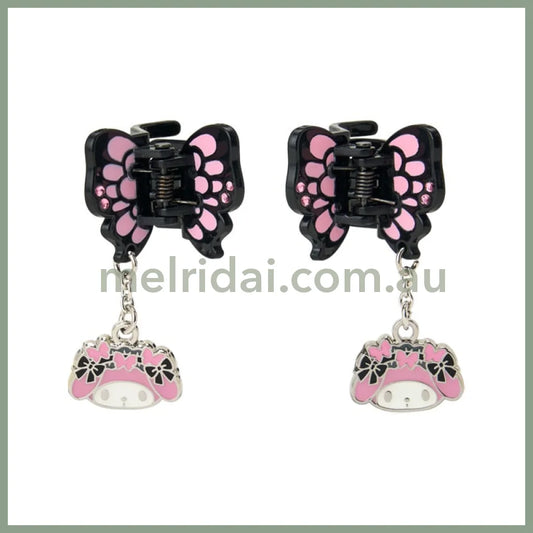SANRIO | My Melody Mini Hair Clip Set with Swaying Charm 30×25×25mm (Butterfly)