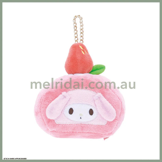 SANRIO | My Melody Mini Pouch Die-Cut Pouch Bag Charm Keychain H7 x W10 x D5.5cm (Roll Cake)
