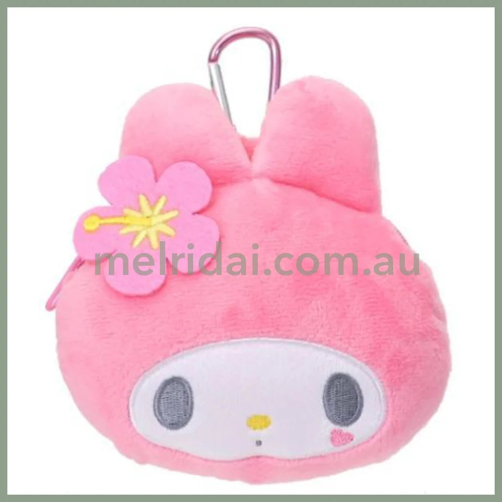 SANRIO | My Melody Mini Pouch with Carabiner Bag Charm Plush keychain 185x120x55mm (Y2K)
