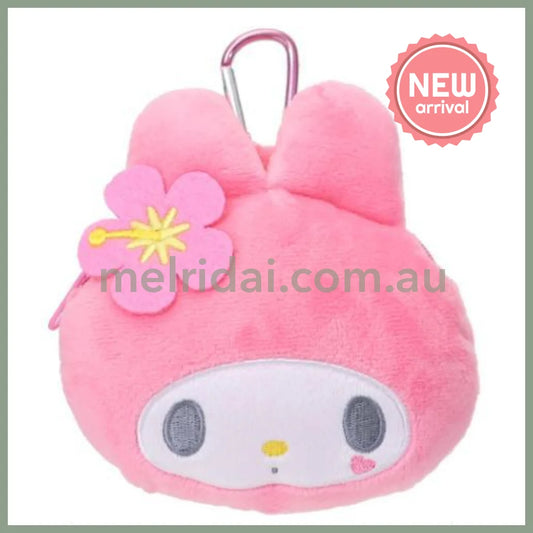 SANRIO | My Melody Mini Pouch with Carabiner Bag Charm Plush keychain 185x120x55mm (Y2K)