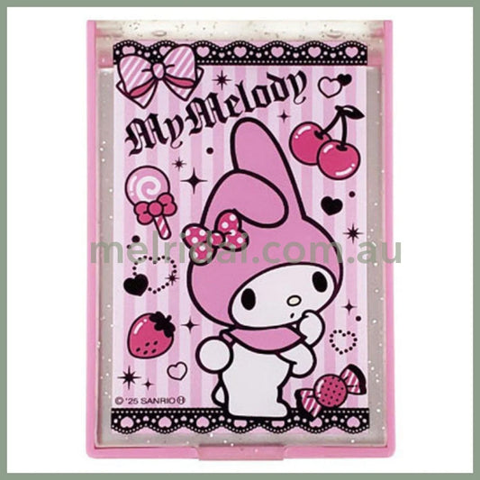 SANRIO | My Melody Mirror H57×W83×D7mm (My Melody 50th Anniversary & Kuromi 20th Anniversary/Black Pink Party)