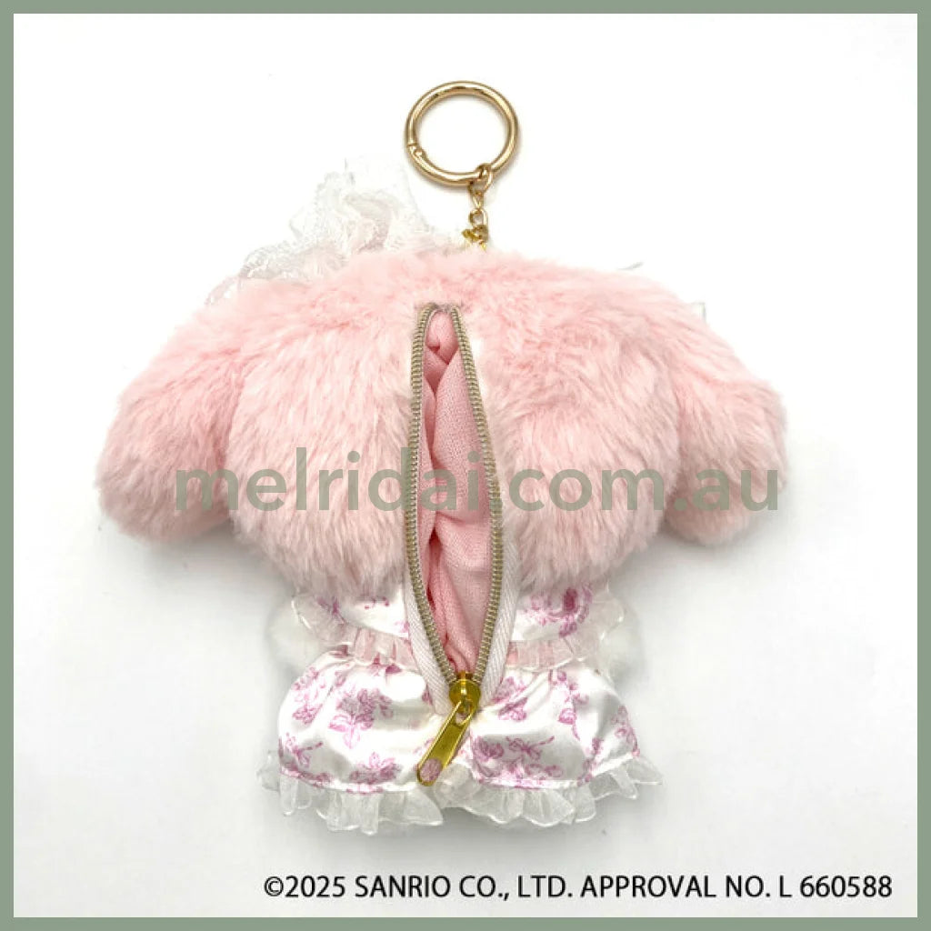SANRIO | My Melody Plush Pouch Keychain Bag Charm 155×165×42mm (White Strawberry Tea Time)