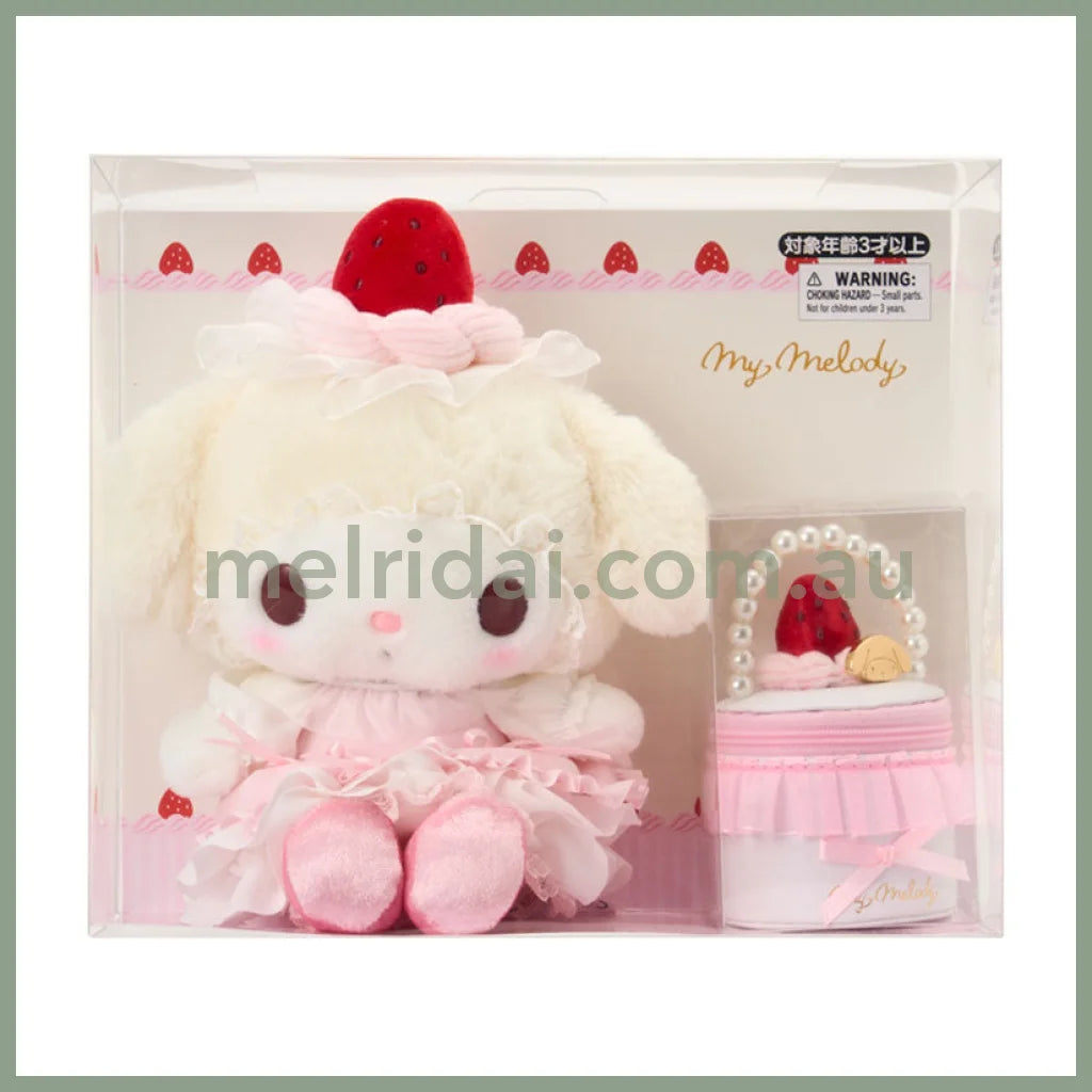 【Pre-order】SANRIO | My Melody Plush Toy & Accessory Case Set 235×120×200mm (Strawberry Shortcake)