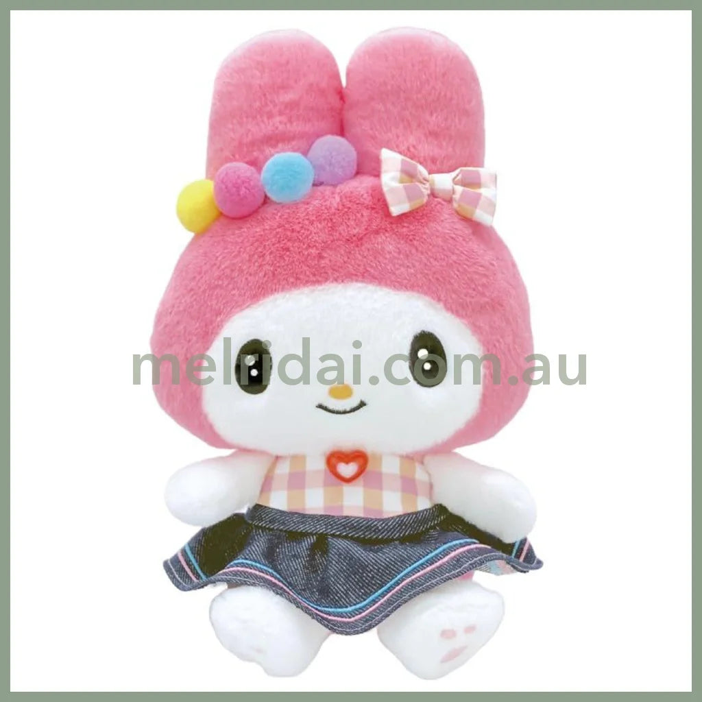 SANRIO | My Melody Plush Toy Plush Doll 12 x 16 x 25cm (Gingham Denim)