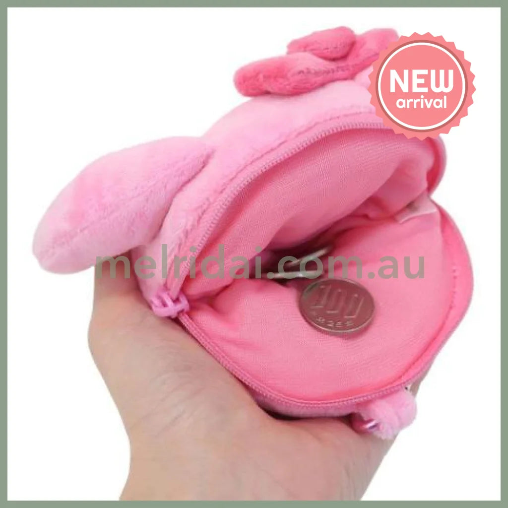 SANRIO | My Melody Plush Zipper Mascot Mini Pouch with Carabiner 200×110×50mm