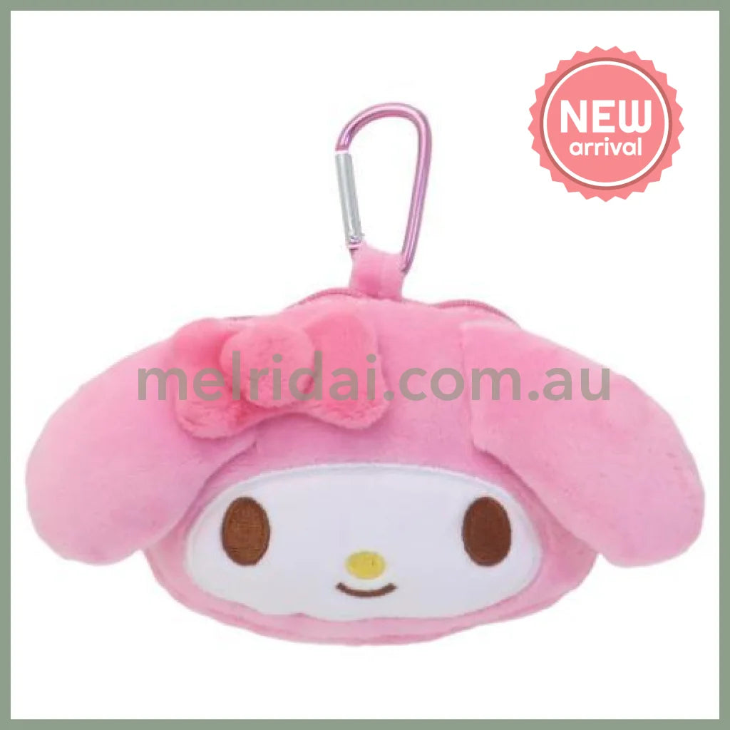 SANRIO | My Melody Plush Zipper Mascot Mini Pouch with Carabiner 200×110×50mm