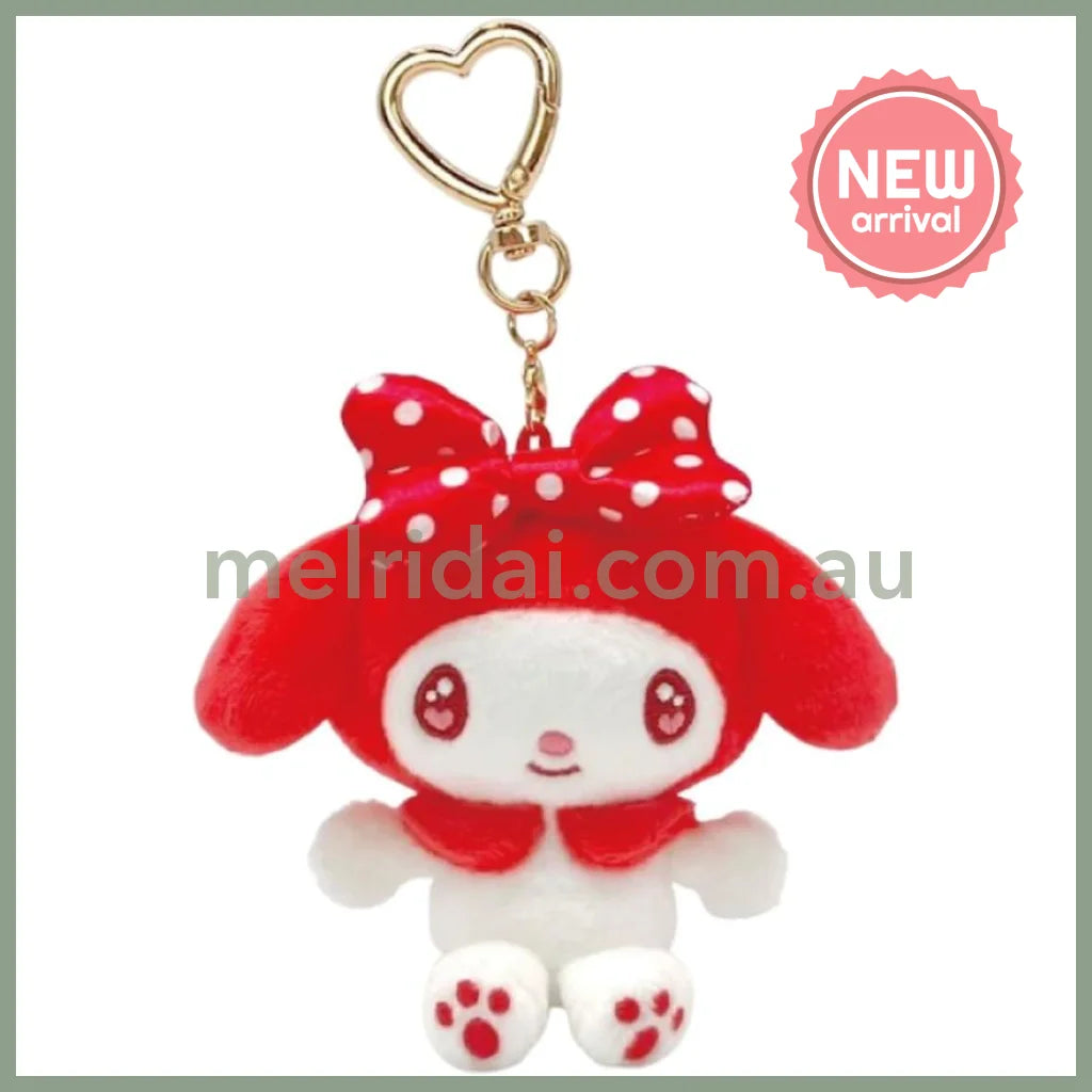 SANRIO | My Melody Red Mascot Holder Plush Keychain Bag Charm H10×W9.5×D4.5cm (Favorite Color)