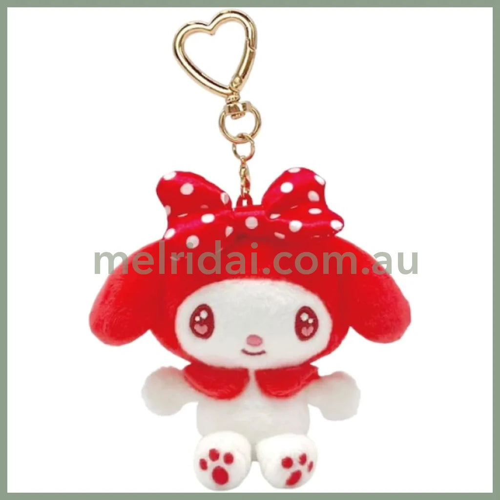 SANRIO | My Melody Red Mascot Holder Plush Keychain Bag Charm H10×W9.5×D4.5cm (Favorite Color)