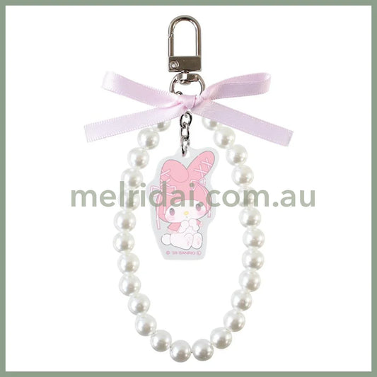 SANRIO | My Melody Ribbon Pearl Keychain Phone Strap 9 x 82 x 157mm (Ballet Core)