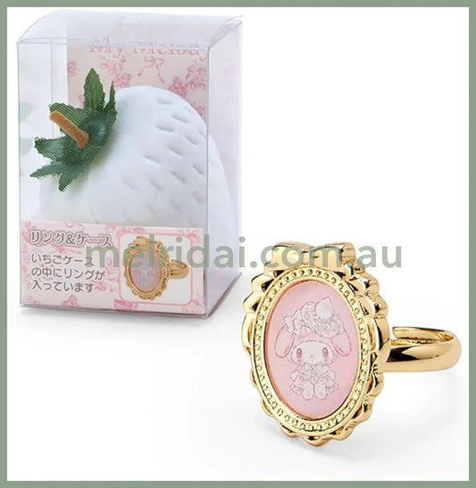 Sanrio | My Melody Ring & Case 6 X 5 5Cm (White Strawberry Tea Time Series) 日本三丽鸥