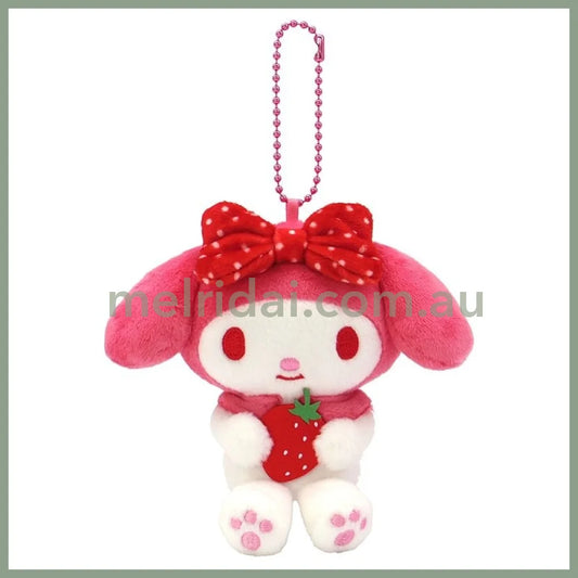 SANRIO | My Melody Strawberry Mascot Holder Plush Keychain Bag Charm 12cm (50th Collection)