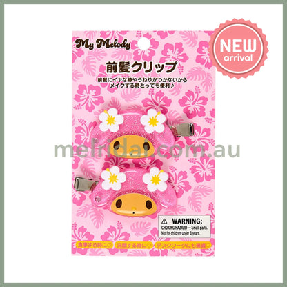 SANRIO | My Melody Tanned Bangs Clip Hair Clip Set of 2 15×10.5×3.5cm (Endless Summer Vacation / Coconut Vacation