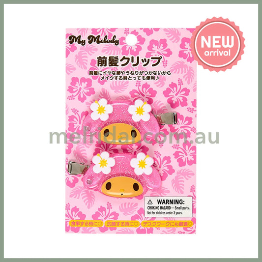 SANRIO | My Melody Tanned Bangs Clip Hair Clip Set of 2 15×10.5×3.5cm (Endless Summer Vacation / Coconut Vacation