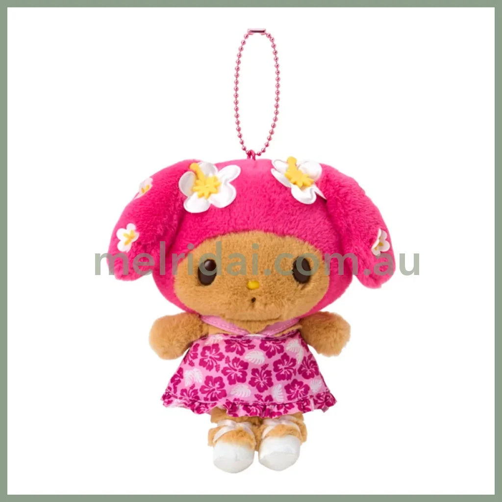 SANRIO | My Melody Tanned Mascot Holder Plush Keychain Bag Charm 14×7×17cm (Endless Summer Vacation / Coconut Vacation