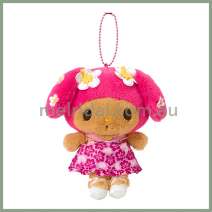 SANRIO | My Melody Tanned Mascot Holder Plush Keychain Bag Charm 14×7×17cm (Endless Summer Vacation / Coconut Vacation