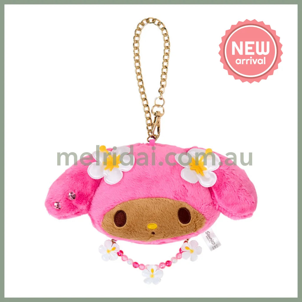 SANRIO | My Melody Tanned Plush Keychain Mirror Mascot Charm 19×5×9cm (Endless Summer Vacation / Coconut Vacation
