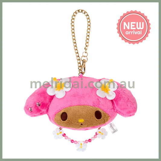 SANRIO | My Melody Tanned Plush Keychain Mirror Mascot Charm 19×5×9cm (Endless Summer Vacation / Coconut Vacation