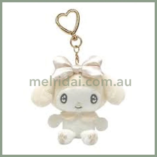 SANRIO | My Melody Whiite Mascot Holder Plush Keychain Bag Charm H10×W9.5×D4.5cm (Favorite Color)