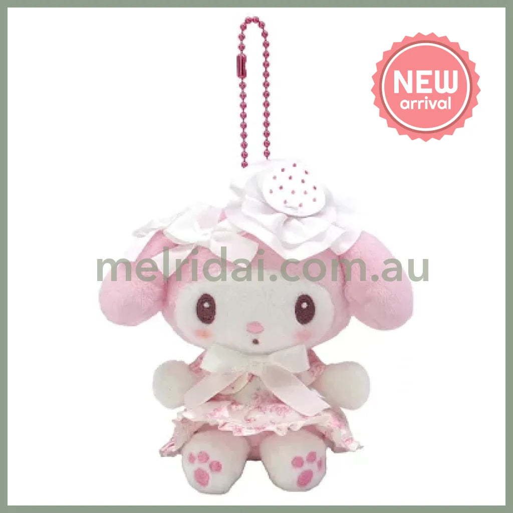 SANRIO | My Melody White Strawberry Mascot Holder Plush Keychain Bag Charm 12cm (50th Collection)