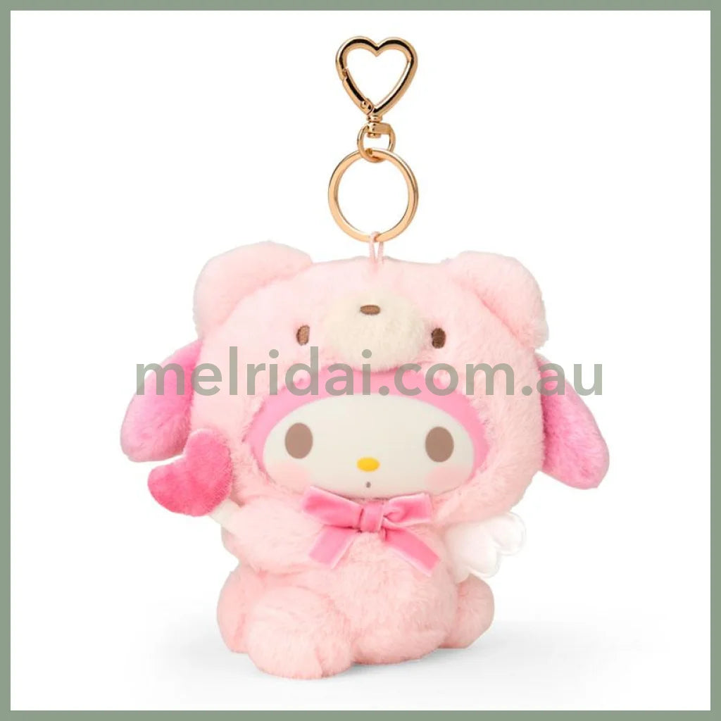 SANRIO | My Meoldy Mascot Holder Plush Keychain Bag Charm 120×80×140mm (Fluffy Angel Bear)