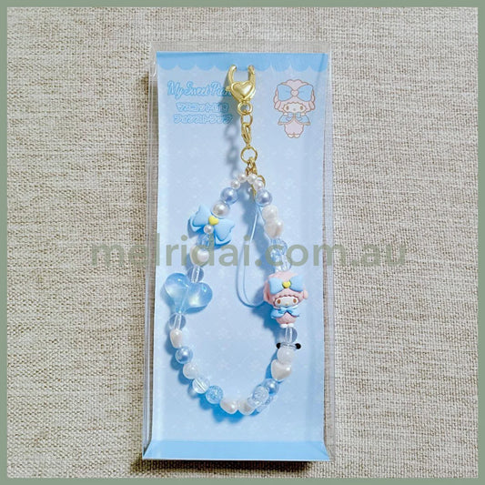 SANRIO | My Sweet Piano Beaded Hand Strap Phone Charm 150×70mm (Mascot Blue)