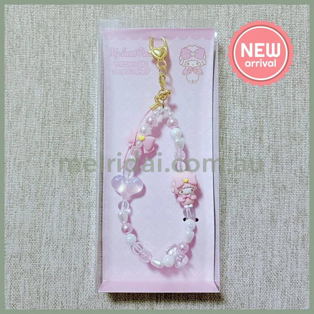 SANRIO | My Sweet Piano Beaded Hand Strap Phone Charm 150×70mm (Mascot Pink)