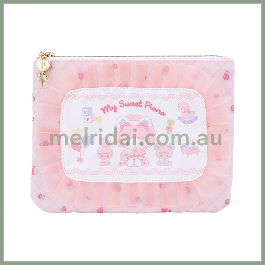 Sanrio | My Sweet Piano Flat Pouch 19.5×1×15Cm (My Little Treasure) 日本三丽鸥 花边小包/收纳包/手拿包(小羊必爱诺生日)