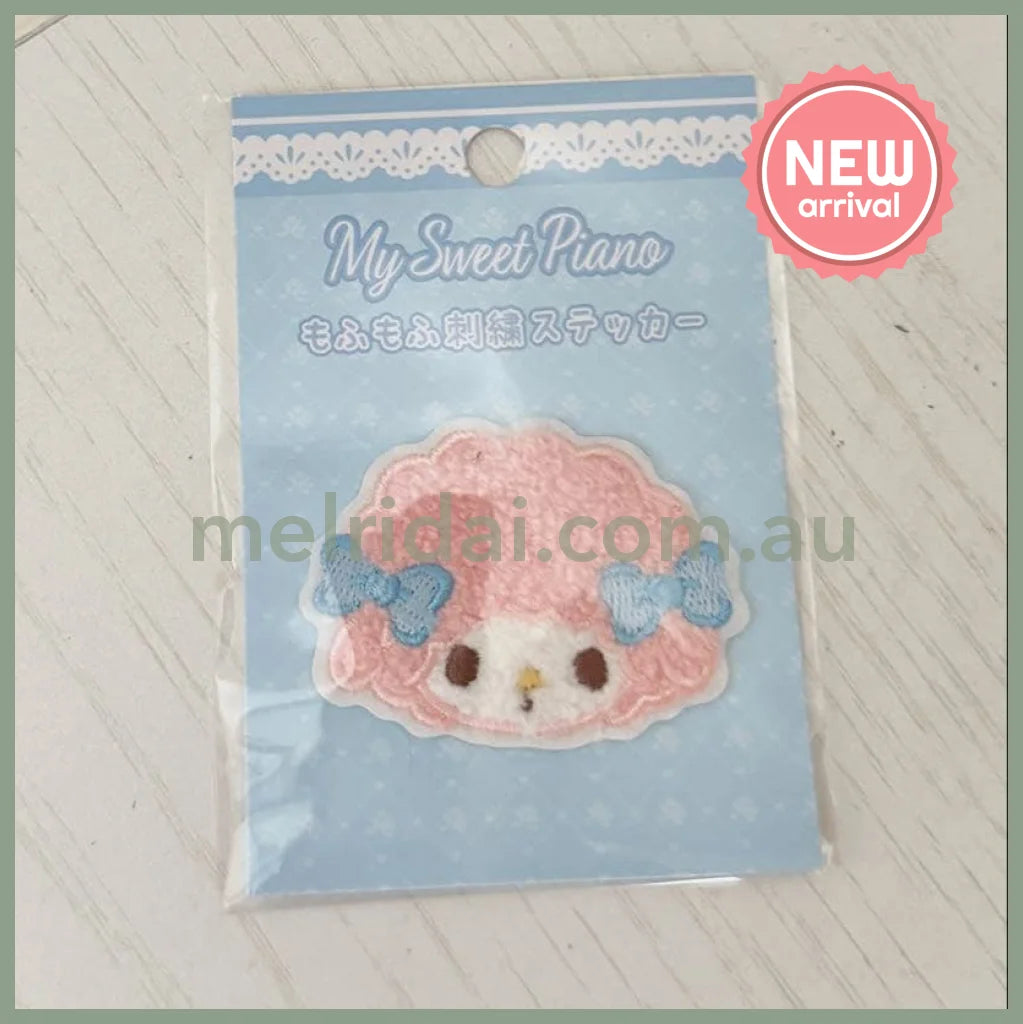 SANRIO | My Sweet Piano MofuMofu Embroidery Sticker 60x55x2mm (Blue)