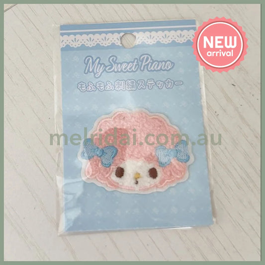 SANRIO | My Sweet Piano MofuMofu Embroidery Sticker 60x55x2mm (Blue)