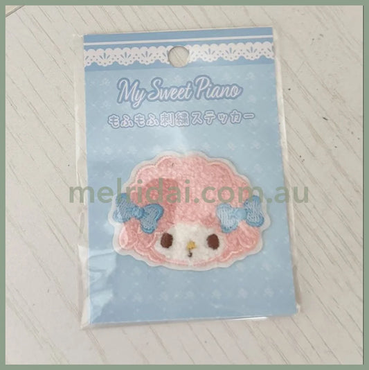 SANRIO | My Sweet Piano MofuMofu Embroidery Sticker 60x55x2mm (Blue)