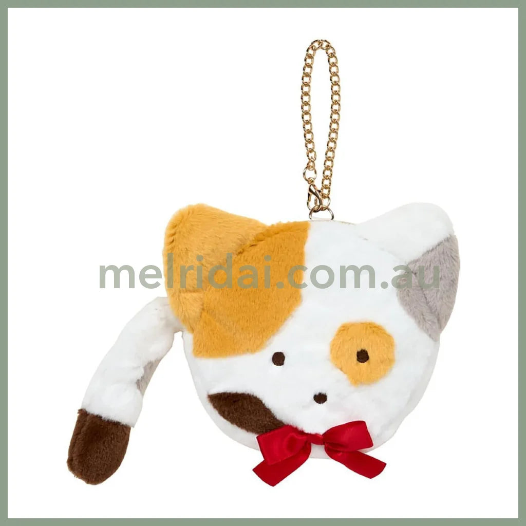 SANRIO | Noraneko Land Face-shaped Pouch tail Charm W14 x H10.5 x D2 cm (Cat Club)