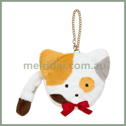 SANRIO | Noraneko Land Face-shaped Pouch tail Charm W14 x H10.5 x D2 cm (Cat Club)