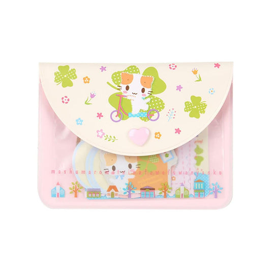 SANRIO | Marshmallow-Like Fluffy Kitty Sticker & Case Set 10.9 x 8.2 x 1cm (Cat Club)
