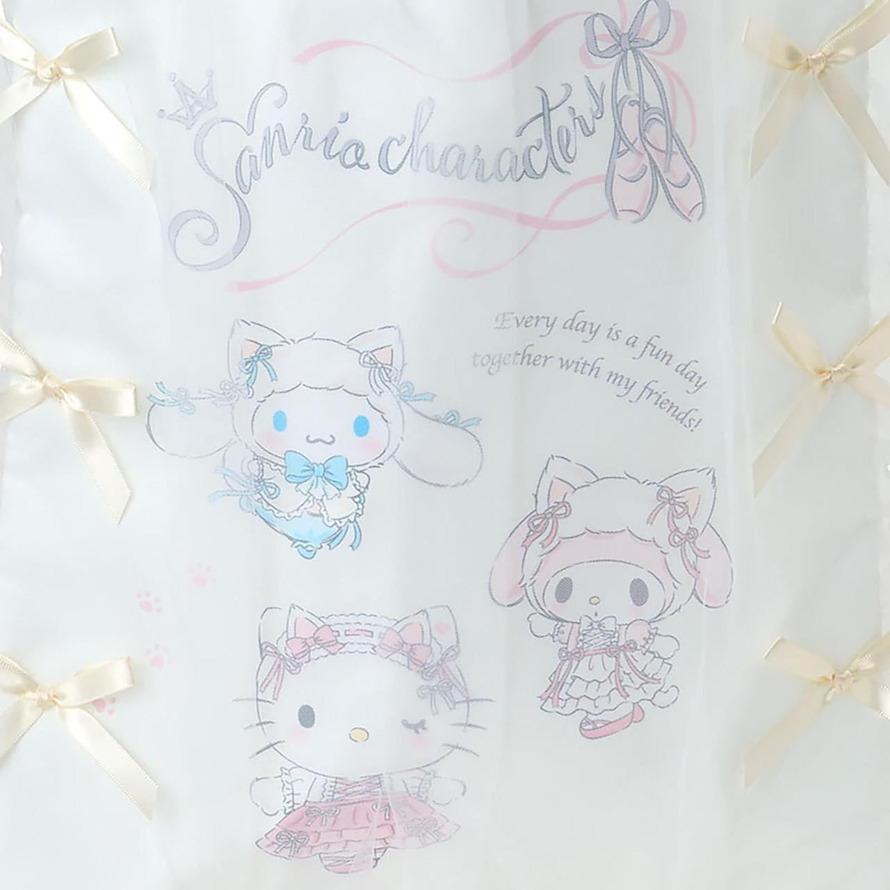 SANRIO | Tote Bag Cinnamoroll & Hello Kitty & My Melody 43.5 x 35.0 x 7.0cm (White Cat Ballerina)