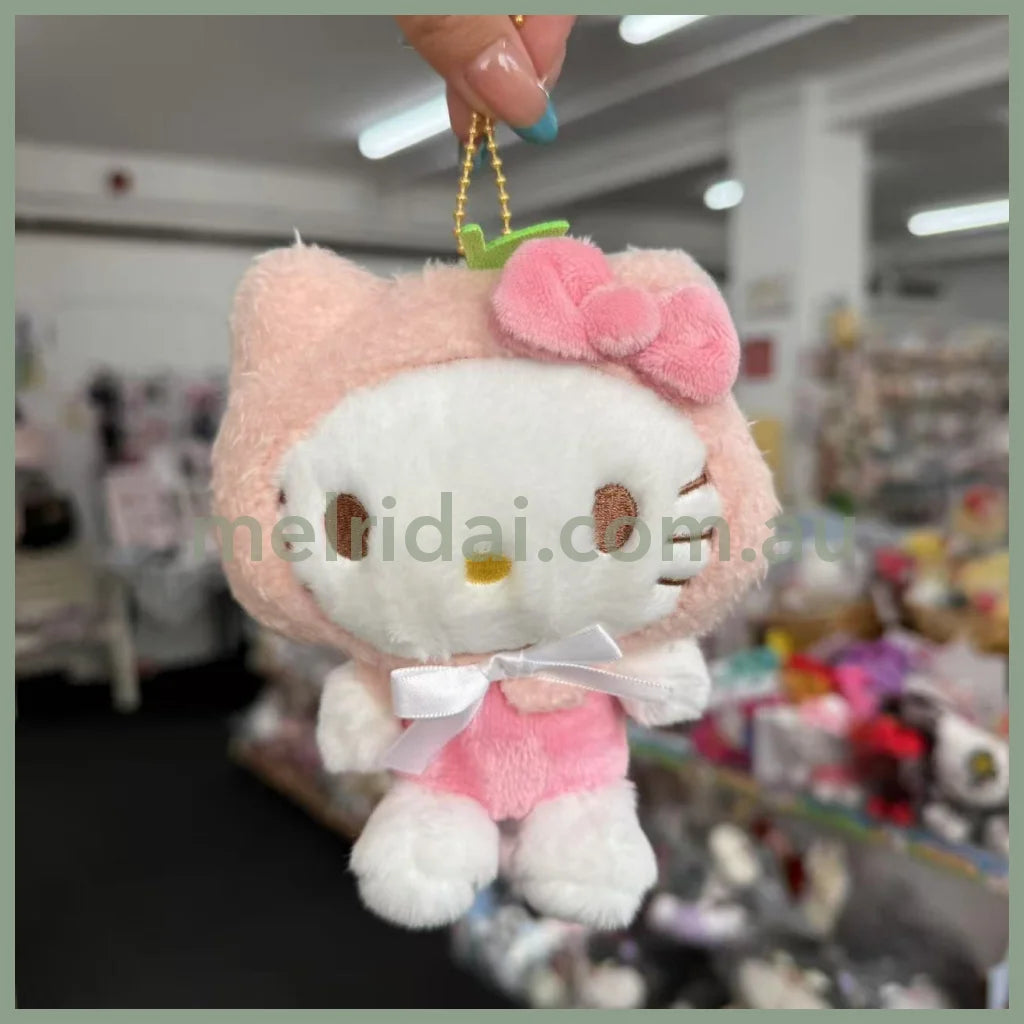 SANRIO | Pastel Fruit Hat Mascot Holder Plush Keychain 3 x 4.5 x 3cm (Hello Kitty)