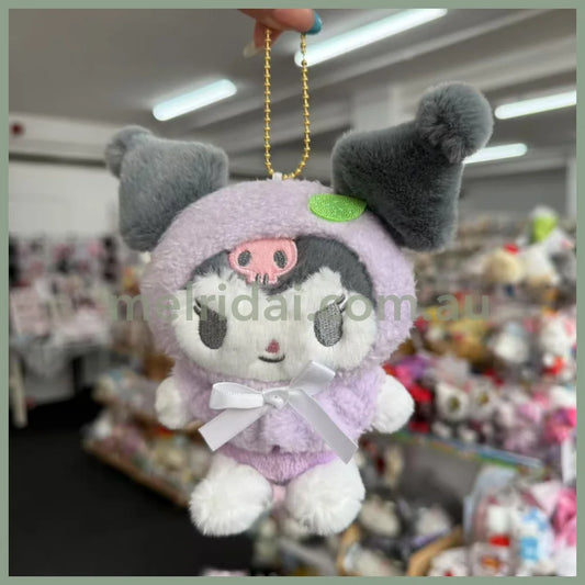 SANRIO | Pastel Fruit Hat Mascot Holder Plush Keychain 3 x 4.5 x 3cm (Kuromi)