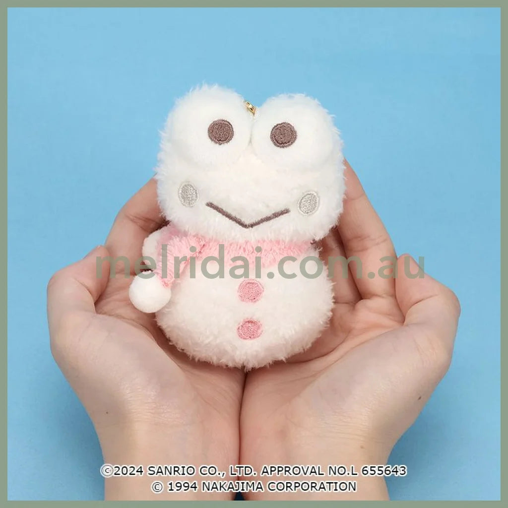 Sanrio × Pickles the Frog | Mascot Holder Plush Keychain 8.5×6×4.5cm (Keroppi Snowman)