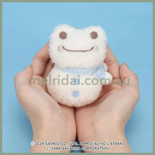 Sanrio × Pickles the Frog | Mascot Holder Plush Keychain 8.5×6×4.5cm (Frog Pickles Snowman)