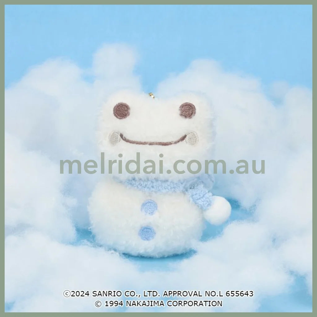 Sanrio × Pickles the Frog | Mascot Holder Plush Keychain 8.5×6×4.5cm (Frog Pickles Snowman)