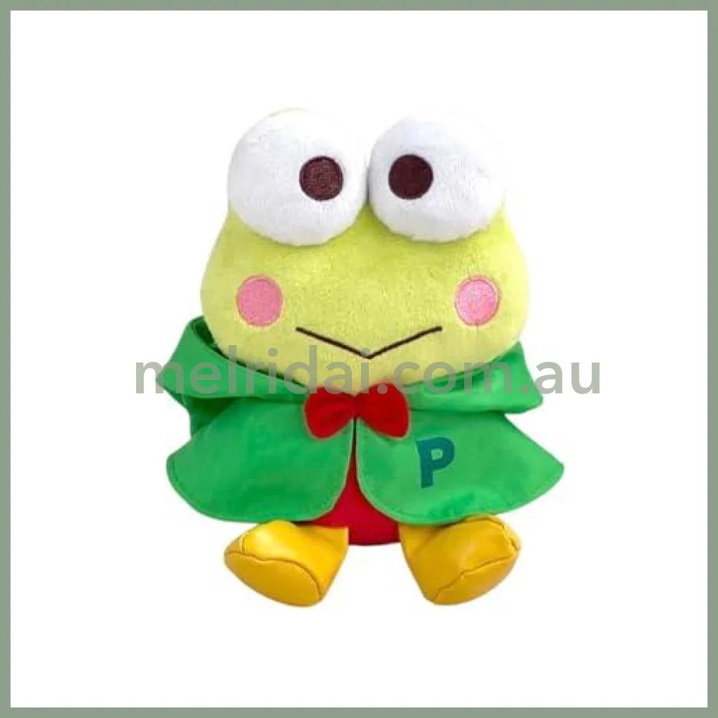 Sanrio × Pickles The Frog | Plush Toy Keroppi H16×W13×D10Cm (Rain Poncho) 三丽鸥大眼蛙 X