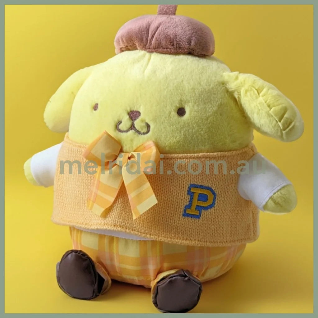 Sanrio | Plush Doll 17Cm*12Cm*27Cm (Retro Uniform) 日本三丽鸥 毛绒公仔/玩偶（怀旧制服系列） 布丁狗Pom Pom Purin