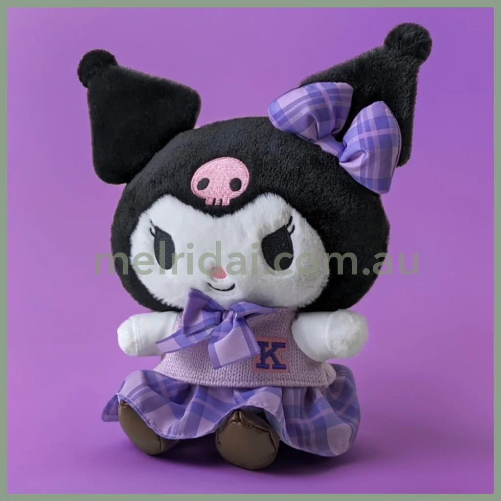 Sanrio | Plush Doll 17Cm*12Cm*27Cm (Retro Uniform) 日本三丽鸥 毛绒公仔/玩偶（怀旧制服系列） 库洛米Kuromi