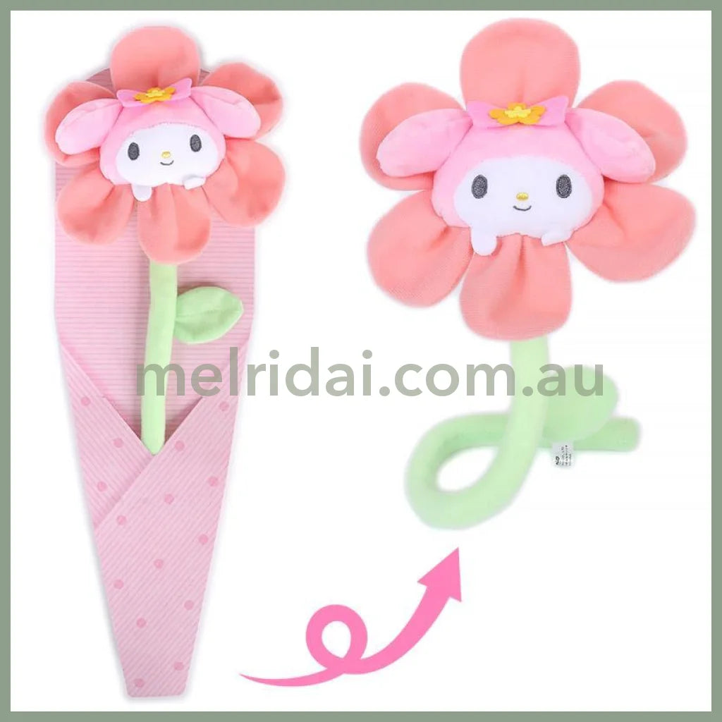 Sanrio | Plush Keychain Flower 14×3.8×38Cm 日本三丽鸥 花朵花束 挂件/发圈/发饰装饰/包挂 附留言卡 美乐蒂My Melody