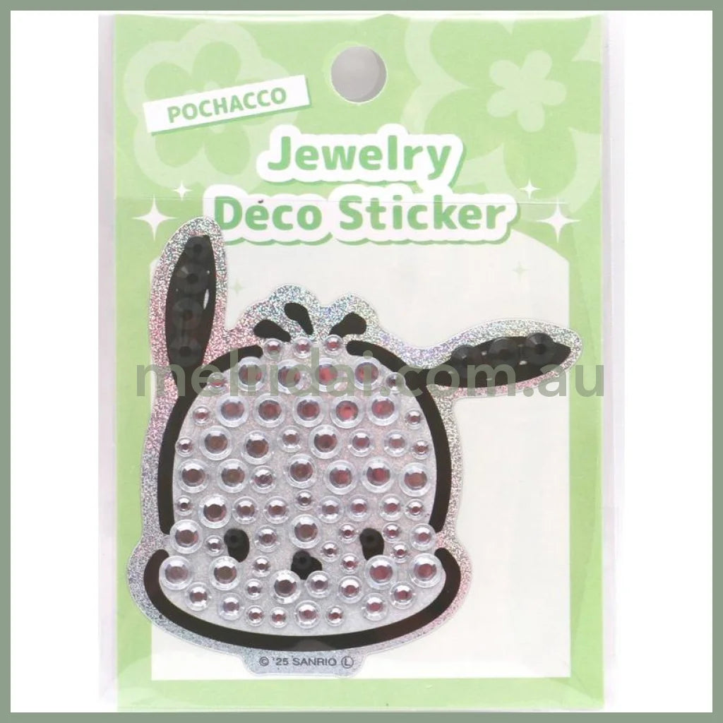 SANRIO | Pochacco Jewelry Deco Sticker 65×73×5mm (Gogo Gal Collection Glitter Face)