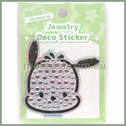 SANRIO | Pochacco Jewelry Deco Sticker 65×73×5mm (Gogo Gal Collection Glitter Face)