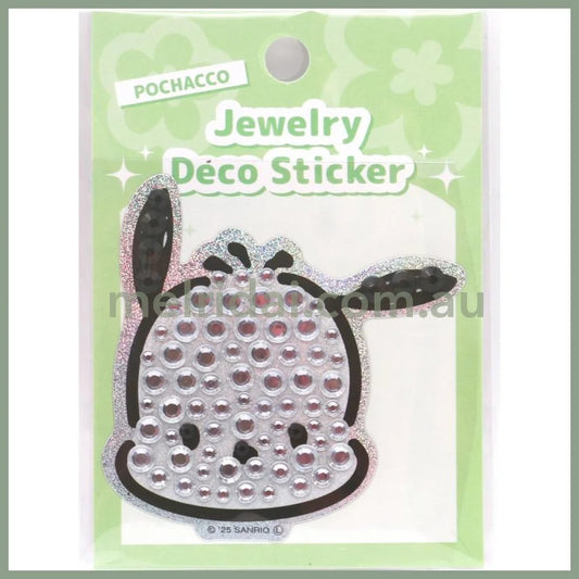 SANRIO | Pochacco Jewelry Deco Sticker 65×73×5mm (Gogo Gal Collection Glitter Face)