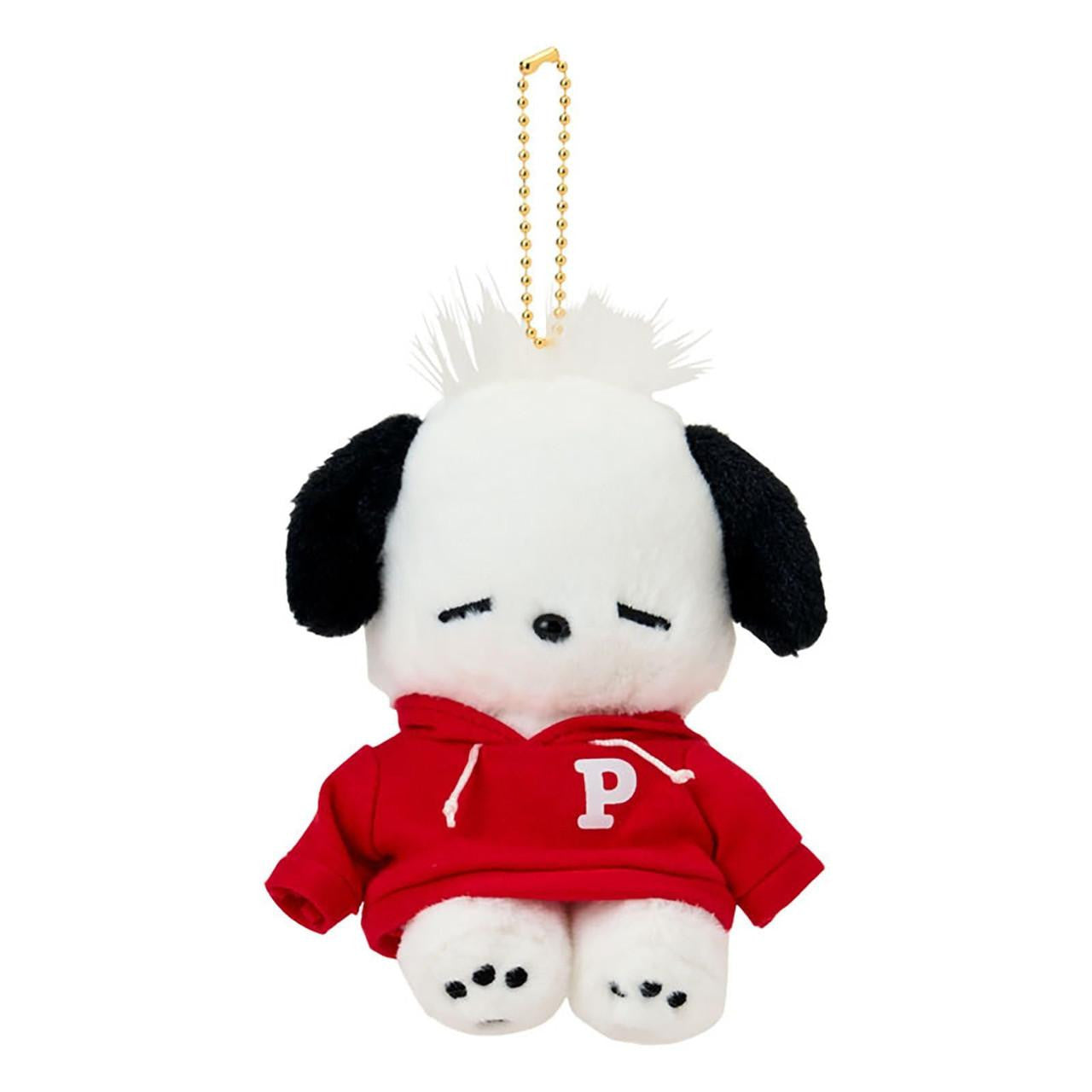 SANRIO | Pochacco Mascot Holder Plush Keychain 14×11×7cm (Outfit Change Hoodie/Dress-up Design - Parker)